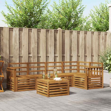 Sofagarnituren 6 pcs Natur Massivholz Akazie (1/5)
