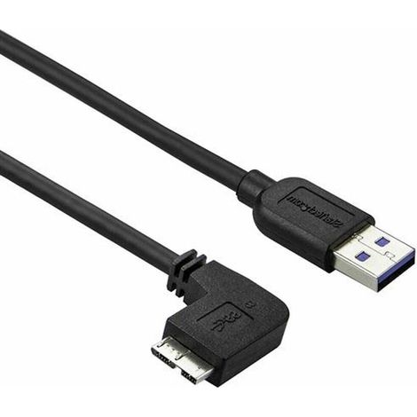 StarTech.com USB3AU1MLS - Câble USB 3.0 Type-A vers micro USB 3.0 B coudé à gauche (Mâle/Mâle - 1 m)