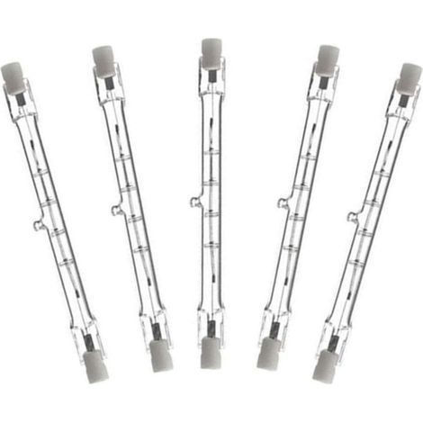 Lot de 5 Dimmable 118mm 400W Ampoule Halogène Crayon AC220-240V J118 Projecteur Halogène Linéaire pour l’éclairage de paysage, sécurité, lampadaire (1/5)