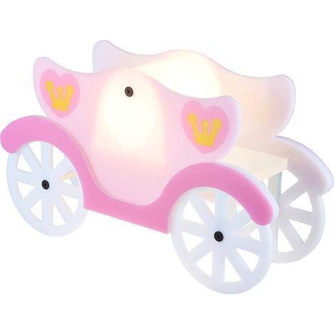 Litecraft Glow Princess Carriage Table Lamp LED Children's Bedside Light - Pink (1/5)