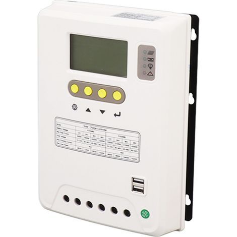 Controlador de carga solar PWM 12V 24V 36V 48V con regulador de panel de activación eléctrica Pantalla LCD Pantalla de litio 120A (1/5)