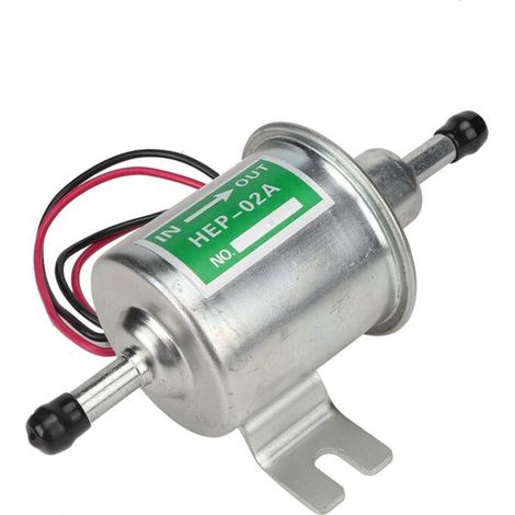Jeffergarden Pompe carburant électrique universelle 24V voiture bateau avec filtre en ligne essence diesel remplacement (argent) (1/5)