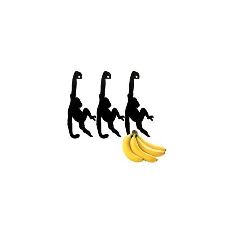 Soporte para plátanos con forma de mono, 3 soportes para plátanos, soporte para plátanos con forma de mono, gancho práctico para frutas, soporte para frutas con forma de mono, soporte para plátanos pa