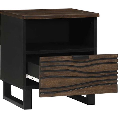 Cabinet de chevet,Table de chevet,Table de nuit Noyer 40 x 33 x 46 cm bois de manguier massif CFW579807 (1/5)