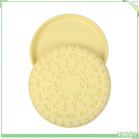 Jouet à disque volant pour chien - FAFEICY - TPR - Résistant aux morsures - Flexible - Jaune (1/5)