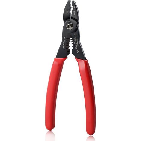Pince à sertir et à dénuder multifonction compacte 4 en 1 7 pouces 12-20 AWG Outil de sertissage et de dénudage de câbles électriques professionnels pour usage domestique et industriel. (1/4)