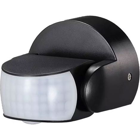 Bewegungsmelder Sensor Außensensor Bewegungssensor Eingang, Dämmerungsschalter Erfassungsabstand 12m drehbarer Kopf IP65 schwarz, HxLxB 6,25x9,2x7,6 cm