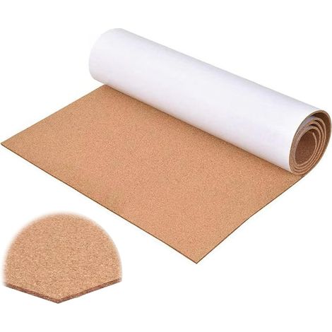 Panneau en liège autocollant - 300 x 40 cm - Rouleau de liège fin de 1 mm - Pour bricolage et décoration murale - Flexible - Découpable - Pour photos, notes, projets d'artisanat, liège naturel (1/5)