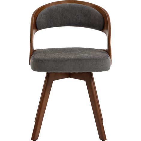 Set di 2 sedie da sala da pranzo girevoli 360° in lino grigio con struttura in legno di faggio (1/5)