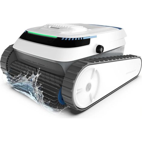 Robot Pulitore per Piscina Intelligente PC10 - 120 Minuti di Autonomia, Arrampicata su Pareti, Pulisce Pavimenti/Pareti/Linea d'Acqua per Piscine Interrate e Fuori Terra