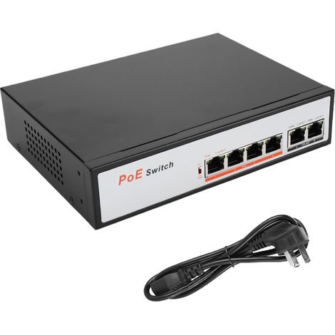 Switch PoE intégré 100 Mo 6 ports 10/100 M pour caméra IP IEEE 802.3af 110-240 V AU (1/5)