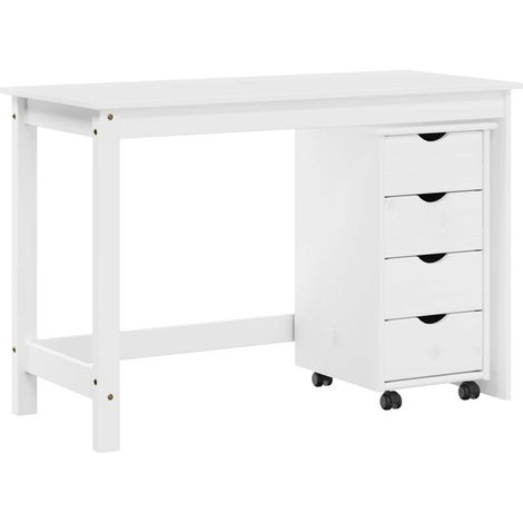 Desk Cabinet Set 2 pcs White Solid Pine Wood vidaXL (1/5)