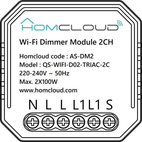 Homcloud 2-Kanal Intelligentes Wi-Fi Eingebautes Dimmer-Modul AS-DM2
