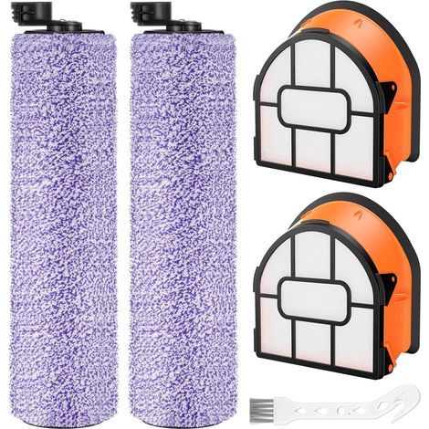 1 ensemble d'accessoires d'aspirateur, accessoires de brosse de sol Shark, adaptés aux accessoires d'aspirateur AW201 WD201 WD101 WD100 (2 brosse à rouleau + 2 filtres + 1 brosse de nettoyage) (1/5)