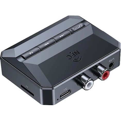 Récepteur NFC Bluetooth, adaptateur auxiliaire Bluetooth 5.3 pour voiture, récepteur audio sans fil pour chaîne hi-fi/carte SD (1/5)