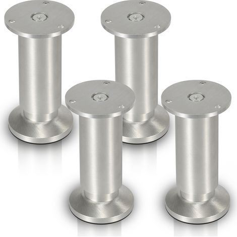 Wolketon Lot de 4 Pieds de meubles ajustable ±15mm base ronde Moderne Pieds de Armoire pour Table Hauteur 180mm (1/5)