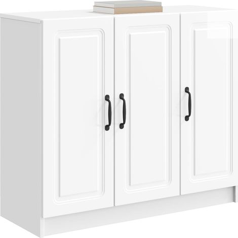 Maison Exclusive - Credenza Bianco Lucido 89 x 34,5 x 77 cm Legno ingegnerizzato