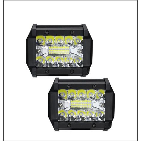 LED work light for cars, new model with three spotlights, 4 inches, 20 LEDs, 60 W, spotlight for off-road vehicles (1/4)