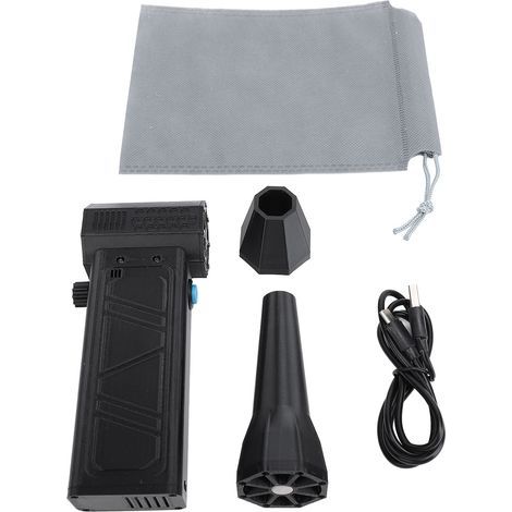 Plumeau électrique professionnel 140 000 tr/min, ventilateur turbo portable rechargeable efficace pour clavier d'ordinateur, extérieur, voiture, maison, noir (1/5)