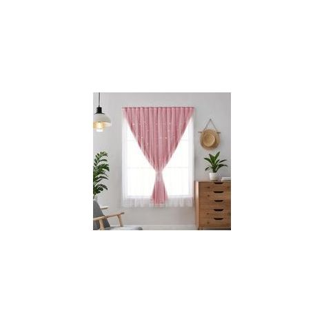 Rideau Autocollant Rose 100x200 cm Occultant Temporaire, Crochet et Boucle, Idéal pour Cuisine, Bureau ou Campingcar (1/5)