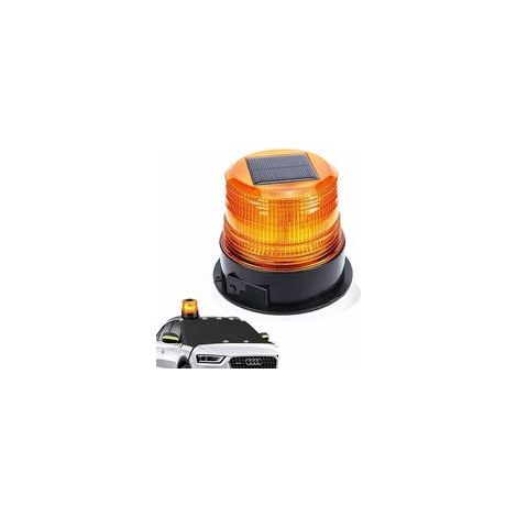 Voyant d'avertissement LED solaire 12V – Gyrophare sans fil super lumineux – Panneau solaire intégré – Imperméable et durable