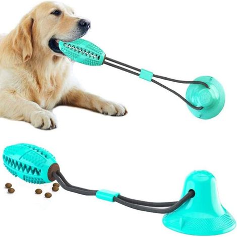 WLHOPE jouet interactif pour chien à ventouse, nettoyage et distribution de nourriture (bleu) (1/5)