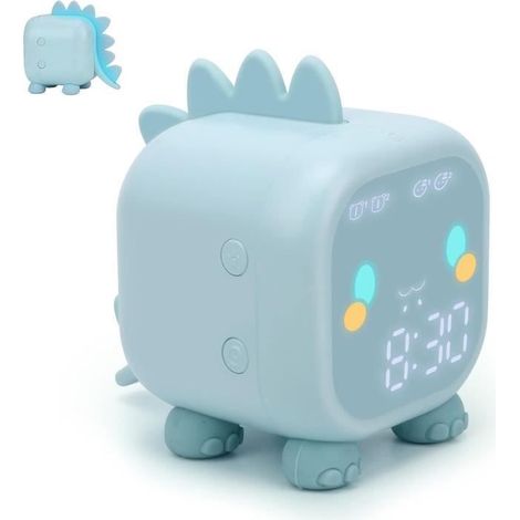 Réveil pour enfants, réveil numérique pour chambre d'enfant, réveil lumineux avec réveil USB (bleu) (1/4)