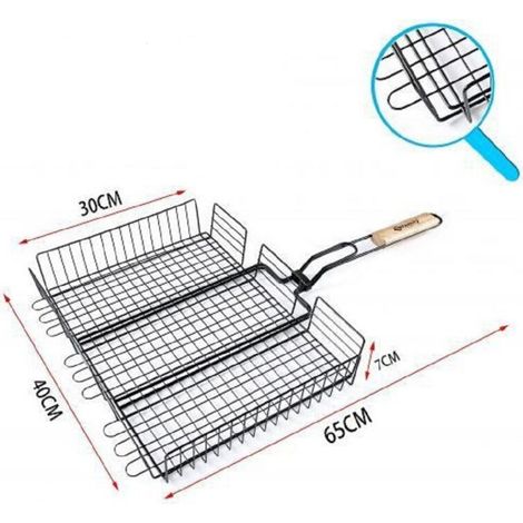 Griga Per Barbecue 65 X 40 X 30 X H7cm Per Braciata Carne Pesce Verdure 802051 (1/2)