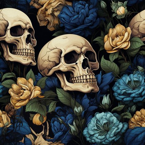 Tissu d'extérieur décoratif Oxford - Motif tête de mort I DX4675 (1/5)