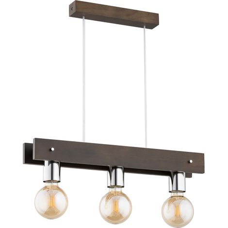 Suspension nordique bois foncé argent 3xE27 15W BINGO (1/2)