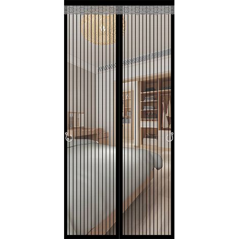 Moustiquaire Porte Fenetre Aimantée Magnetique, Rideaux Anti Mouches pour Porte, Rideaux Toile Insect Ecran(120x210cm,noir) (1/4)