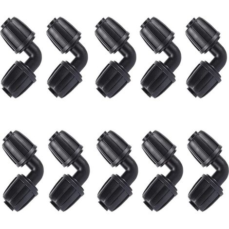 10 Pièces Adaptateur Coude d'Irrigation Goutte, 16mm Tuyau d'Arrosage Coude Connecteur Universel Coude Joint de Accessoires d'Irrigation Agricole