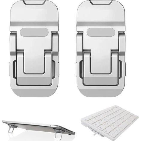 2 mini supporti per tastiera, supporti per laptop in alluminio, supporto per tastiera del computer, pieghevoli, invisibili, portatili, autoadesivi (1/5)