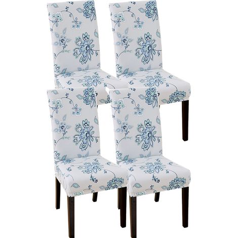 Lot de 4 housses élastiques pour chaises de salle à manger, housses de tabouret modernes et simples, style 4