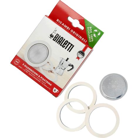 Ersatzteil - Kit 3 Dichtungen und 6-Tassen-MOKA-Originalplatte -  -