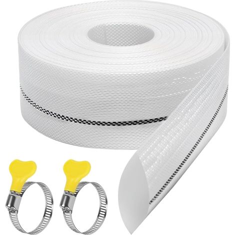 Tuyau Plat Refoulement 1 1/4, 32mm x 10m Tuyau de Refoulement Plat avec 2 Clips pour Pompe Submersibles Pompes à Eau Sale (1/5)