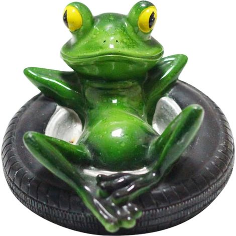 Schwimmende Froschdekoration Liegende Froschfigur Auf Reifen