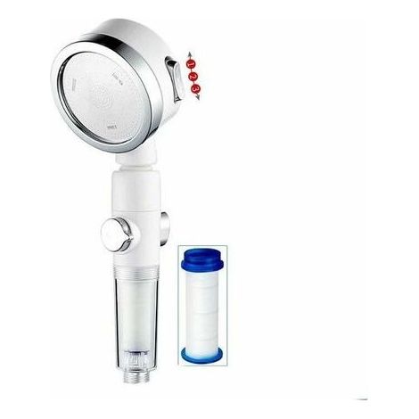 Shower head, pressurized shower, handheld shower head (white shower head (transparent handle) + filter element) (1/5)
