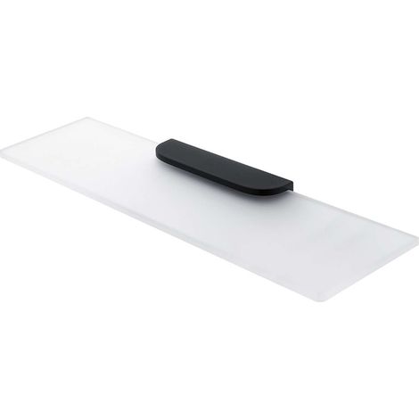 Nimco Nikau - Mensola, lunghezza 50 cm, vetro opaco/nero opaco NKC 30091B-50-90