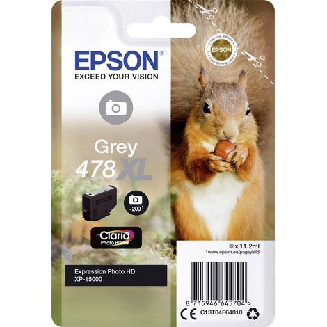 Epson Squirrel 478XL cartouche d'encre 1 pièce(s) Original Rendement élevé (XL) Gris (1/2)