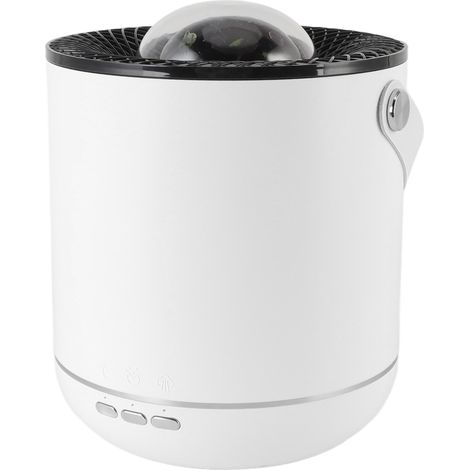 Lampe projecteur humidificateur 450 ml, diffuseur d'huiles essentielles ultrasonique à rotation dynamique 360° avec veilleuse intégrée, blanc, pour la maison et le bureau. (1/5)