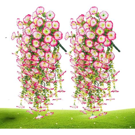 2 Pièces Fleurs Artificielles, Pétunia Suspendu 75cm, Résistant UV, Décoration Jardin Balcon Mariage (1/5)