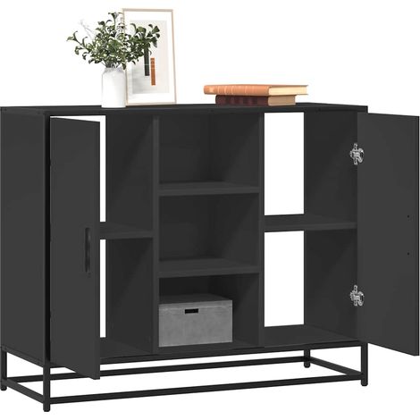 Sideboard Schwarz 92x35x76 cm Holzwerkstoff