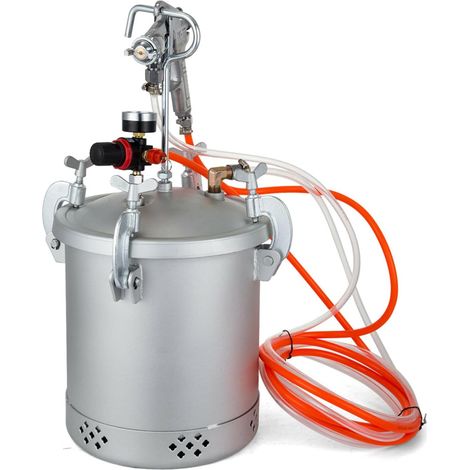 Farbspritzpistole 10L, Druckbehälter Farbbehälter 3,0 mm 60PSI Farbsprühgerät mit Farbbehälter und Farbspritzpistole, Anti Korrosion Lackierpistolen für Wasserfarbe Lacken Flecken (1/5)