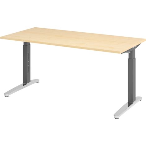 bümö Schreibtisch Serie-XB Rechteck: 160 x 80 cm  Ahorn