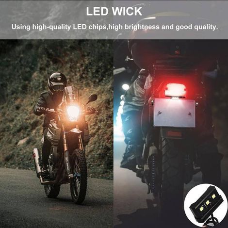 FLITI Adjustable Aluminum Motorcycle License Plate Holder with LED for Nighttime Visibility
