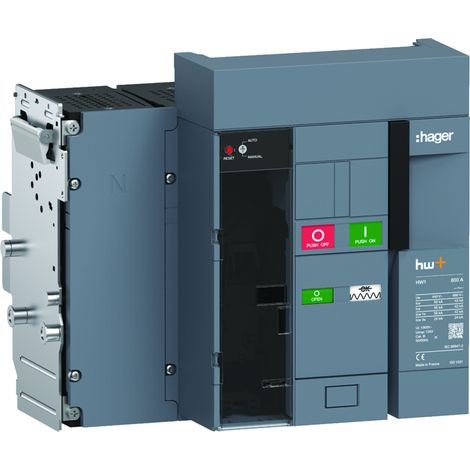 Disjoncteur Ouvert HW1 55kA 800A 4P Débrochable pour TU sentinel Energy - HAGER HW1M408DE
