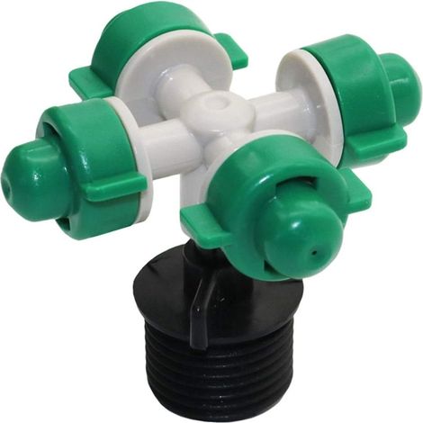 Buse d'arrosage filetée de grand diamètre (1/2 pouce) pour jardin - Tête d'arrosage goutte à goutte à atomiseur croisé pour l'arrosage de 20 plantes vertes (1/5)