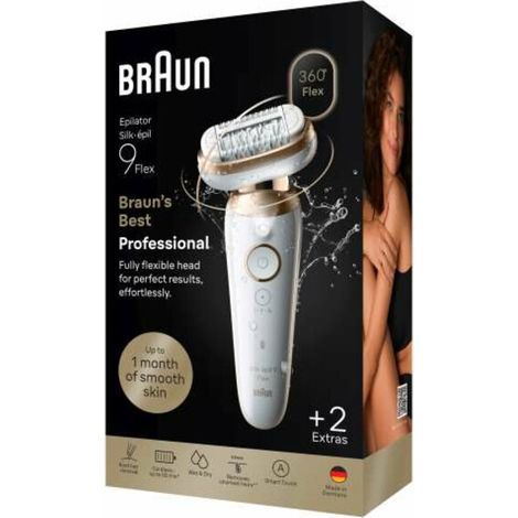 Braun Silk·épil 9 Flex, Wet & Dry Epilierer, Langanhaltend Glatte Haut, 9-011 3D, Gold