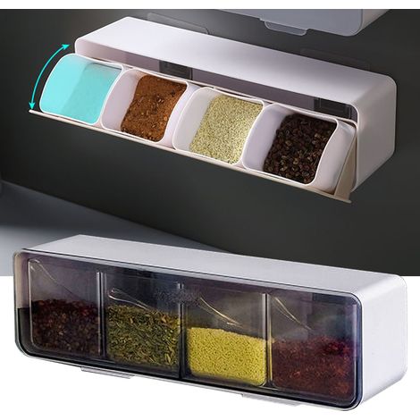 Boîte à condiments murale de grande capacité (400 ml) pour cuisine et restaurant - Modèle transparent de 2e génération (1/5)